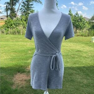 Caution To The Wind Blue and White Striped Garment